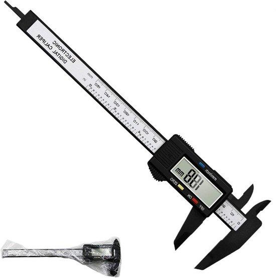 Digitale schuifmaat met LCD-display - Precisie meetinstrument in roestvrij staal - 0-150mm - Zwart