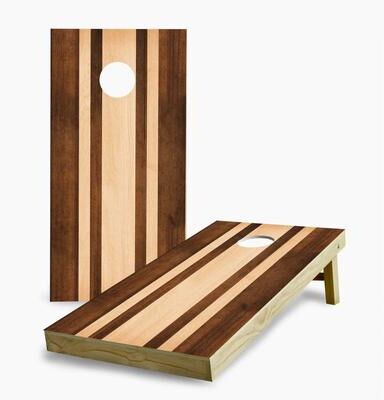 Skip's Garage Stained Striped Regulation 2x4 Cornhole Game Set