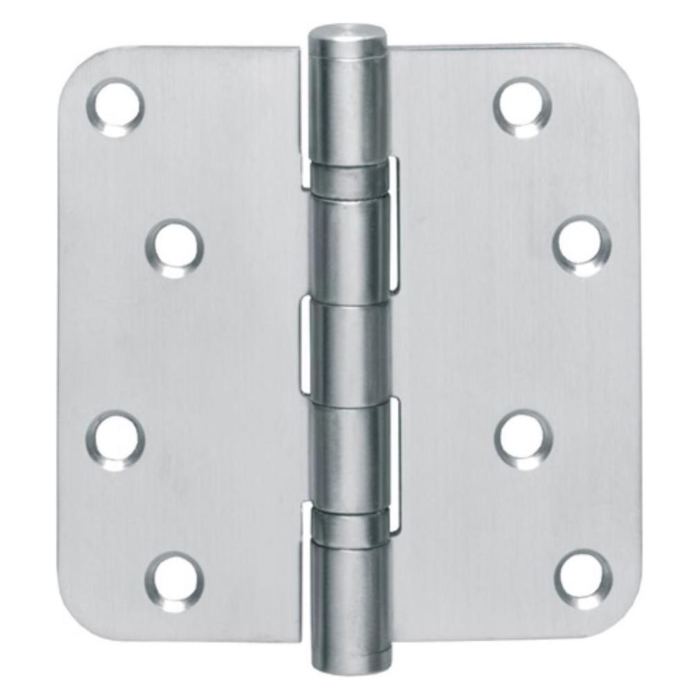Intersteel Kugellagertürscharnier Edelstahl abgerundet 76x76 mm DIN links / rechts matt ausziehbarer Stift (0035.462530)