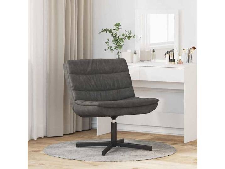Chaise pivotante - - Noir - 63x75x76 cm - PU antique - Cadre en métal - Mousse rembourrée - Rotation 360 degrés