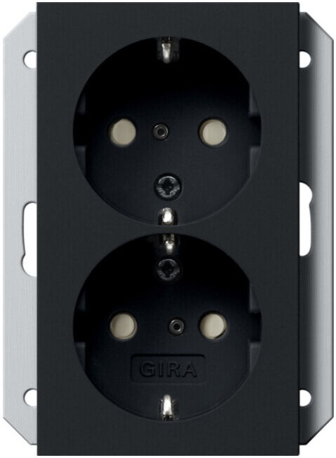 Gira Prise Schuko 2x noire encastrée 2731005 (2731005)