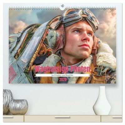 Waghalsige Piloten - im Frieden und Konflikt (hochwertiger Premium Wandkalender 2026 DIN A2 quer), Kunstdruck in Hochglanz