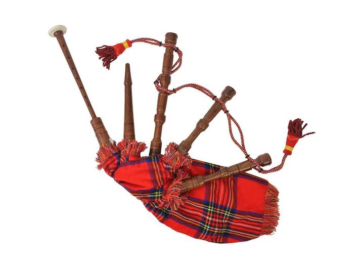 vidaXL Schottischer Kinder-Dudelsack Great Highland Royal Stewart Tartan Rot