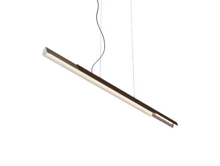 KDLN KUNDALINI lampe à suspension DALA LINEAR (Gris foncé et finition bois, 3000K - Polyéthylène et aluminium)