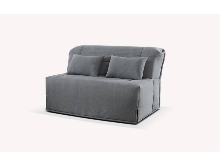 Banquette BZ Tissu SIMONE - Gris - Couchage 140x198 - Sommier Lattes