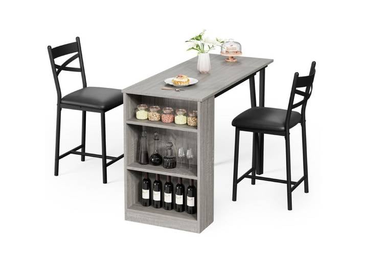 Ensemble 2 personnes – table carrée 74x74x76cm 2 chaises rembourrées – noir – cuisine salle à manger studio