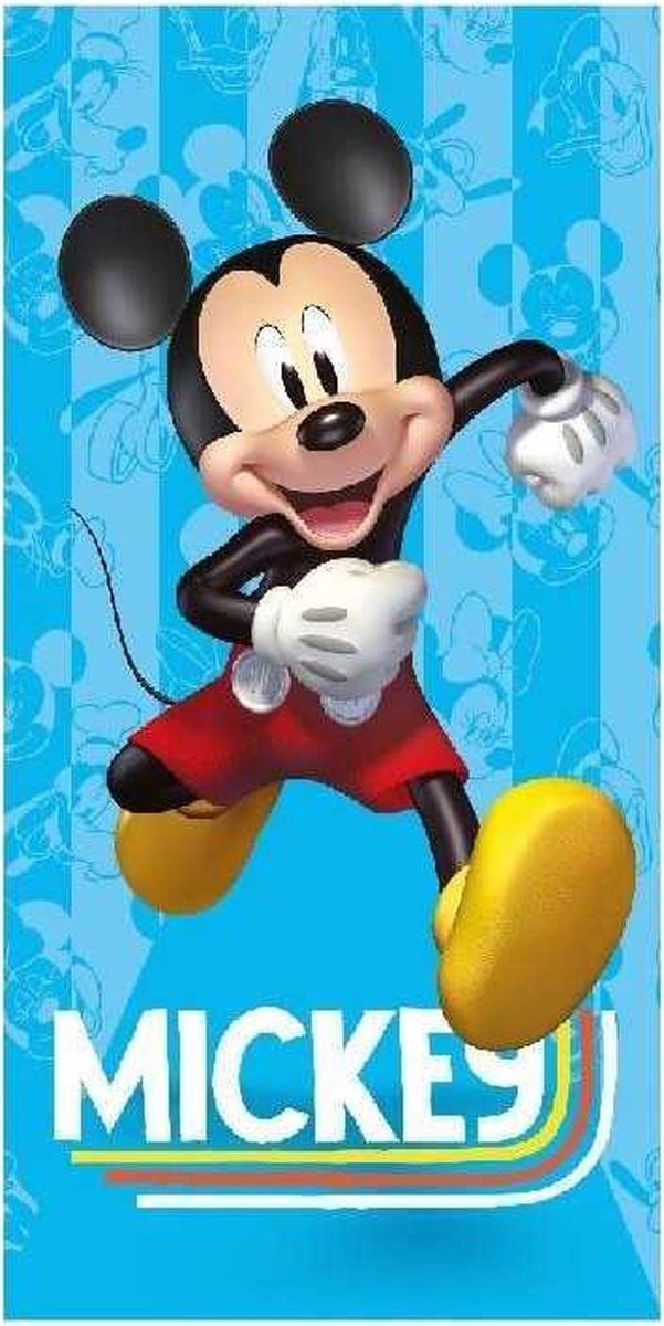 Disney Mickey Mouse Strandlaken Badhanddoek - Blauw - 140 x 70 cm