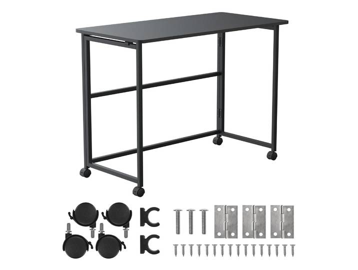 Maclean Table pliante noire plateau mobile 100x50cm max. 50kg MC-1250 B