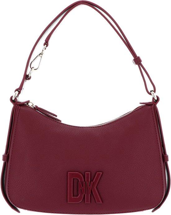 Dkny Schultertasche aus Leder, burgunder, 15x6x24 cm, rote Hardware