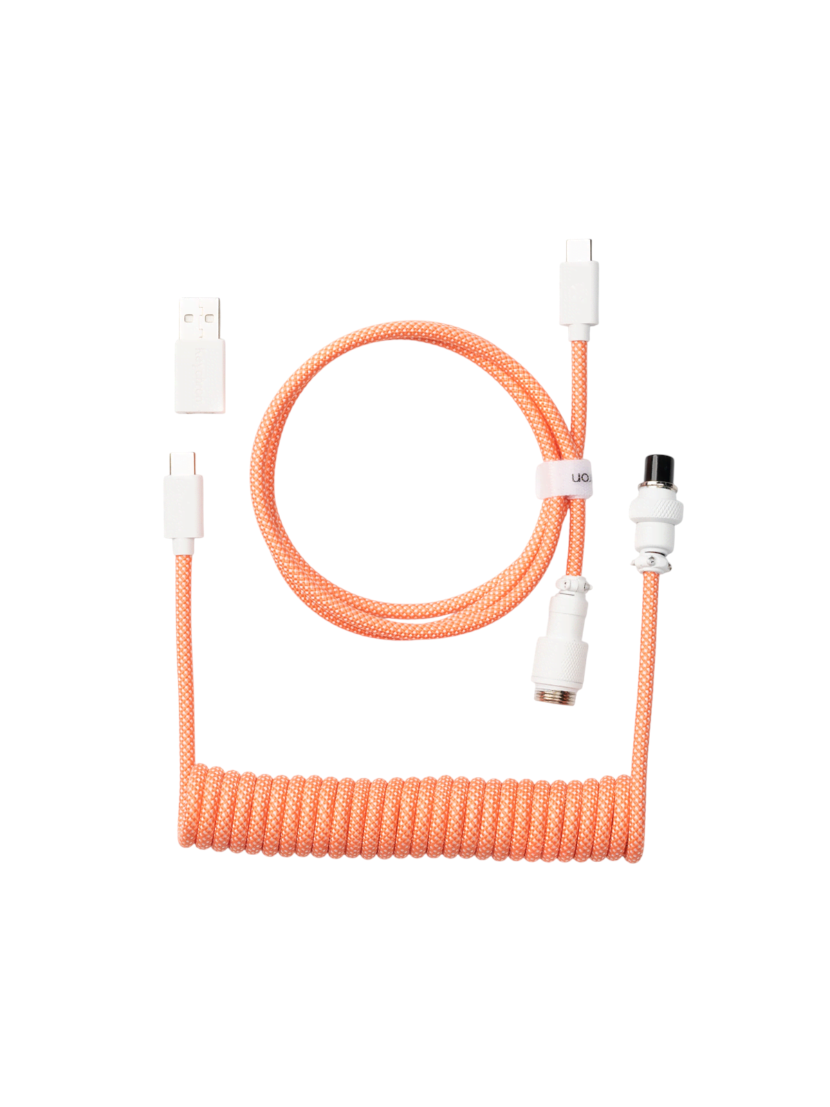 Keychron Gewendeltes Aviator USB 8K-Kabel, gerade (Pink Orange) - Tastaturkabel - Orange