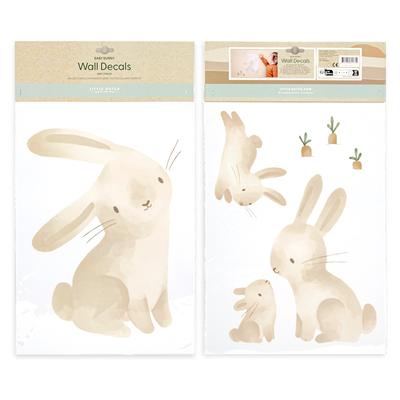 Wandsticker LITTLE DUTCH "Baby Bunny", bunt, B:60cm H:42cm T:0,1cm, PVC, Wandtattoos, Little Dutch - Luxus-Wandaufkleber - Baby Bunny - Braun/Weiß - 30x52cm