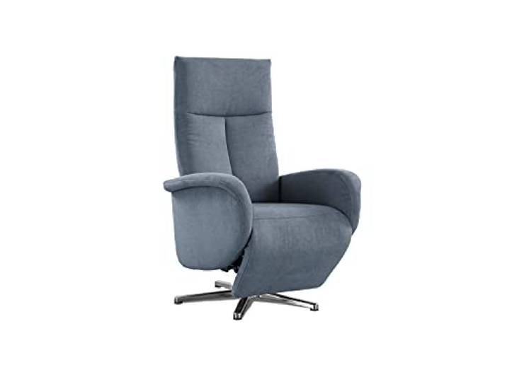 CAVADORE TV-Sessel Juba / Pflegeleichter Fernsehsessel mit manuell verstellbarer Relaxfunktion / 75 x 112 x 82 / Soft Clean Bezug, Hellblau