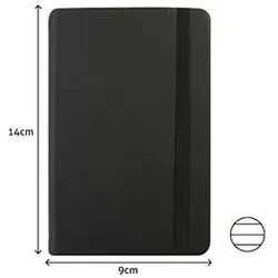 SMARTD Notizbuch 14x9cm Semi Leder Schwarz 116 Flh Tagesordnung
