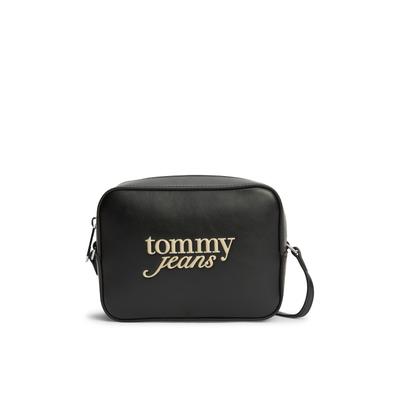 Mini Bag TOMMY JEANS "TJW MUST CAMERA BAG", Damen, Gr. B/H/T: 18cm x 14cm x 7cm, schwarz, Lederimitat, Taschen, Umhängetasche, Schultertasche mit Kontrast-Logo