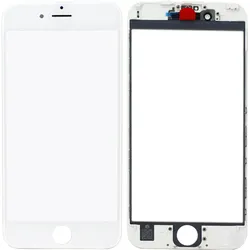 Display-Frontglas mit Rahmen, kaltgepresst, OCA, ohne Polarisator für iPhone 6, weiß