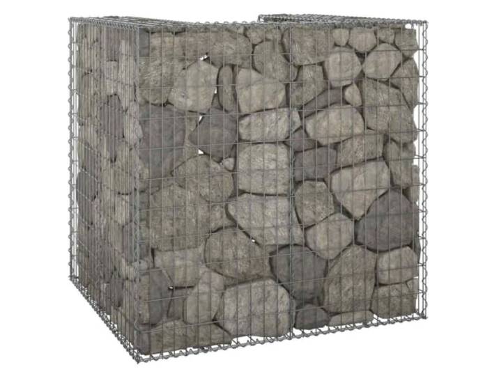 Gabionenwand für Mülltonnen aus verzinktem Stahl 110x100x110 cm 1 Mülltonne,verschweißtes Drahtgitter,mit Steinen oder Kies befüllbar,Garten und Terrasse