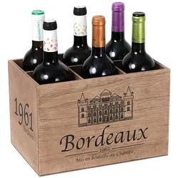 Balvi, Weinregal, 6 Flessen - rek Rustieke houten kist opbergrek display (6 Flaschen)