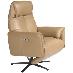 AC ANGEL CERDA Angel Cerdá  Drehsessel mit Relax-Mechanismus in sandfarbenem Leder 5086C
