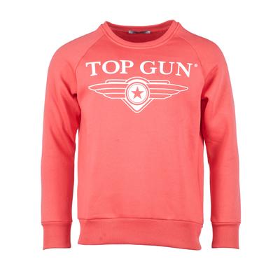 Sweater TOP GUN "TG20192014", Herren, Gr. 48S, rot (coral), Obermaterial: 65% Baumwolle, 35% Polyester, Sweatshirts Sweater
