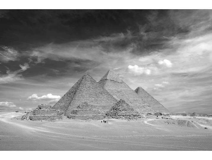 Fototapete PAPERMOON Pyramiden Schwarz & Weiss , schwarz (schwarz, weiß), B:3m L:2,23m, Vlies, Tapeten, Fototapete