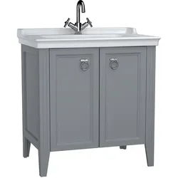 VitrA Valarte Möbelwaschtisch-Set 80 cm, 2 Türen Grau Matt
