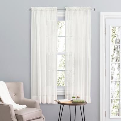 Ricardo Sea Glass Semi-sheer Rod Pocket Single Curtain Panel or Full Bodied Valance