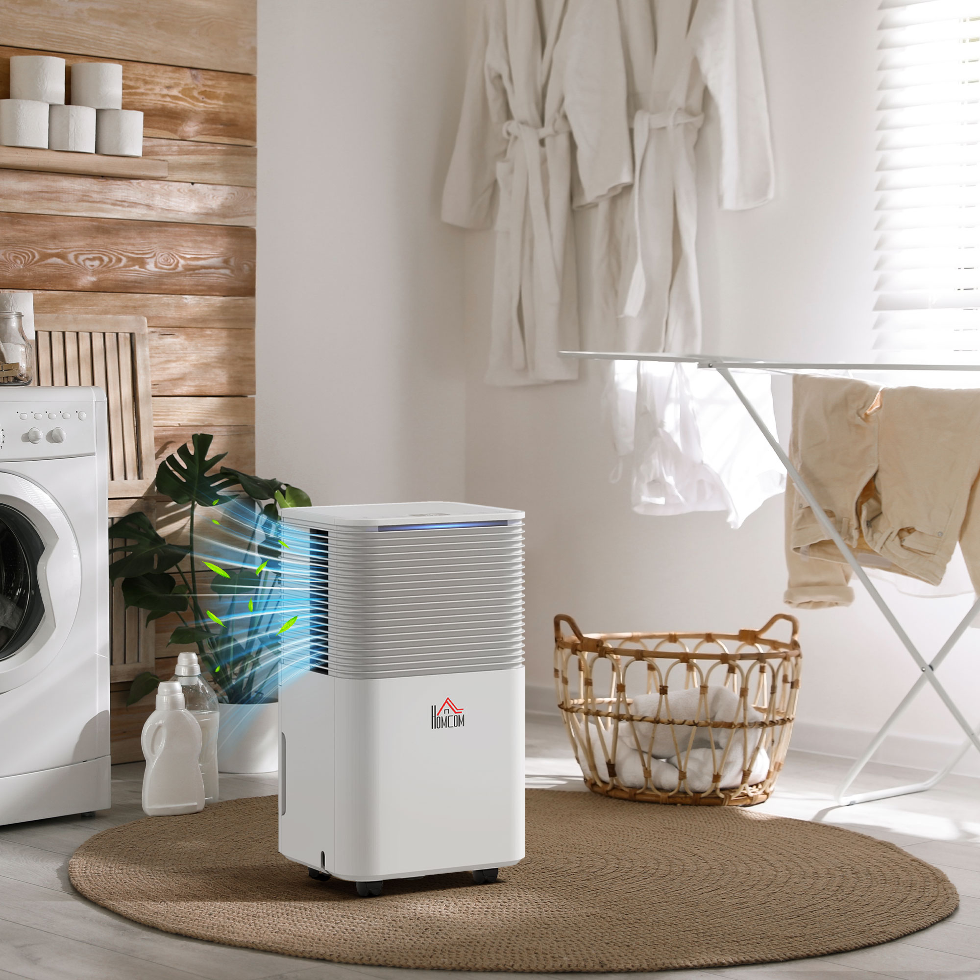 Homcom Deumidificatore 10 L/giorno Silenzioso con 3 Modalità Display LED Timer 24h Blocco Bambini e Scarico Continuo Bianco   Aosom Italy