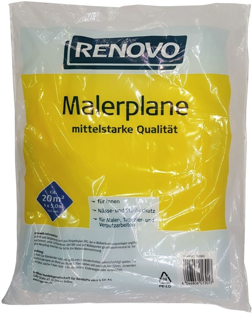 RENOVO Malerplane, mittelstarke Qualität, 5 x 4 m x 30 µm