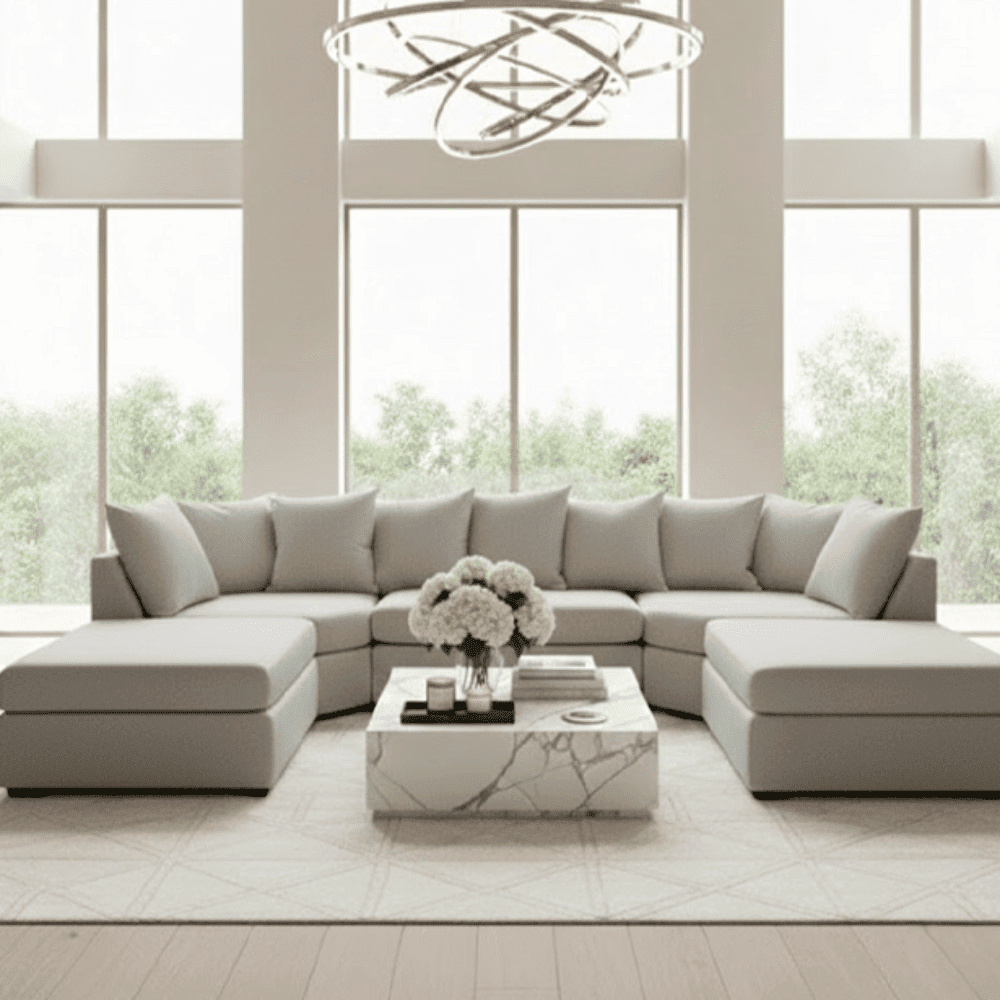Lexington Stone Textured Large U Shape Sofa