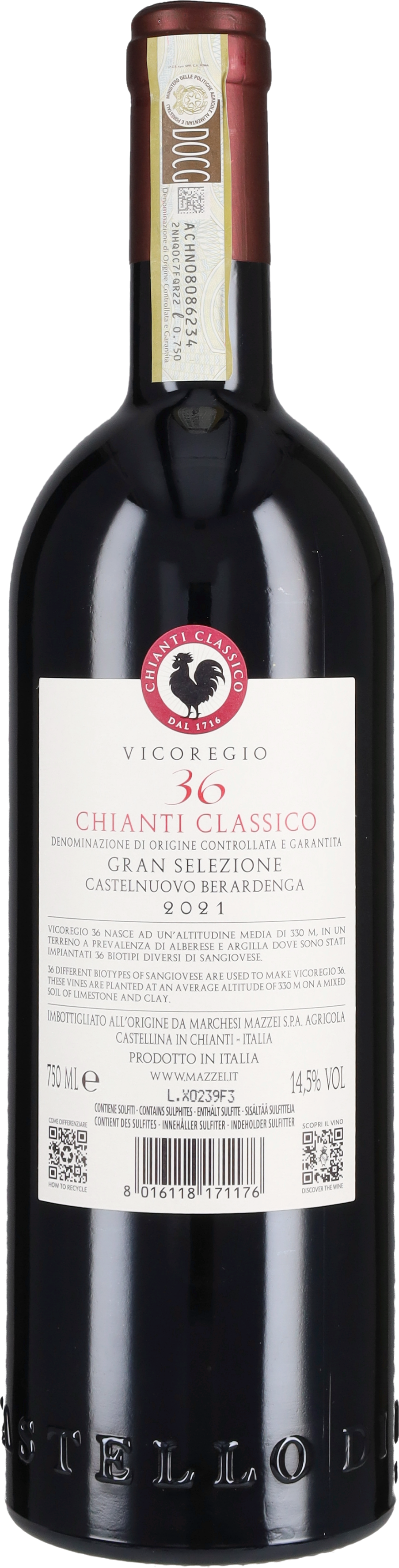 Castello di Fonterutoli - Mazzei Chianti Classico Gran Selezione 'Vicoregio 36' Castello di Fonterutoli 2022