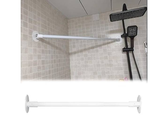 xcfhRTdxf Kleiderstange, Eck-Kleiderstange, Verstellbarer Winkel for Badezimmer-Garderobe 90(White,190-255cm(74 -100 ))