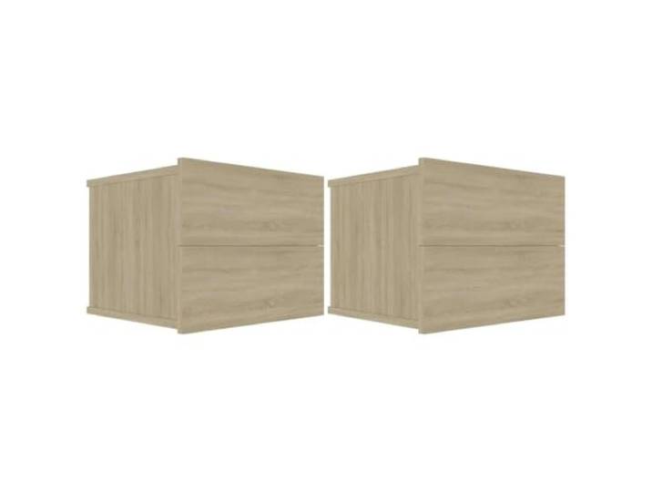KUTYWEXFM 2er Set Nachttische Sonoma Eiche 40x30x30cm Holzwerkstoff Kompakte Beistelltische im 2er Set mit Schubladen für Schlafzimmer und Wohnzimmer in Sonoma-Eiche.