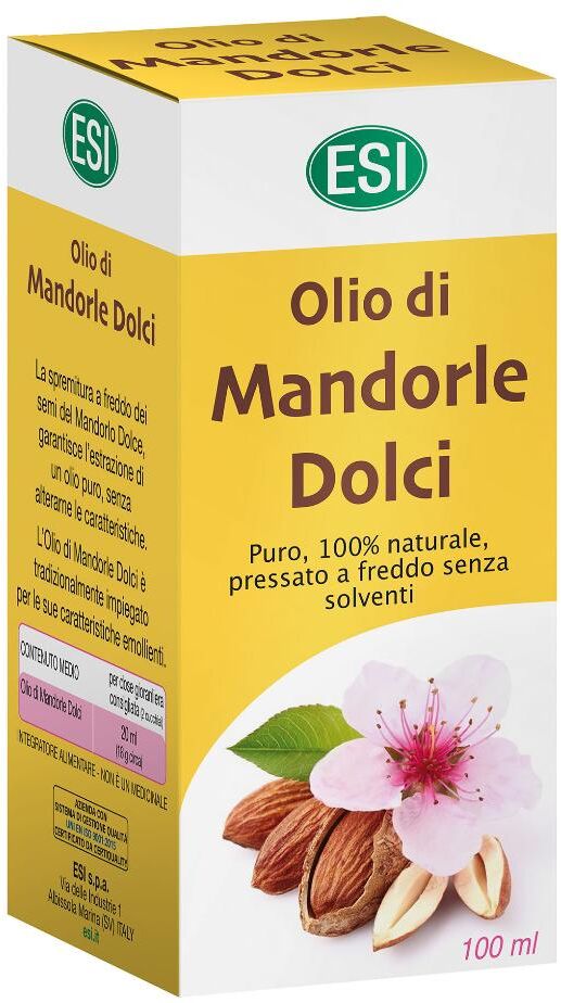 ESI Srl ESI Olio di Mandorle Dolci, Emolliente Naturale per Pelle e Intestino Pigro, 100ml