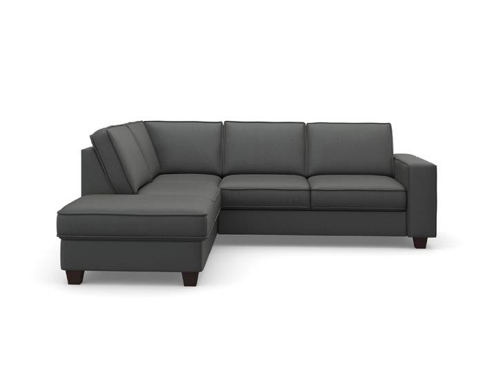 Ecksofa, Luxus-Microfaser, Anthrazit, 236×213 cm, Ottomane Links, Klassisch, Home-affaire