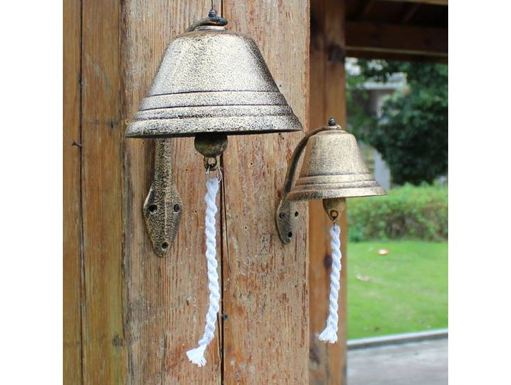 Sonnette en ferronnerie Simple Super grande, décorations suspendues de cour de Style Rural, artisanat de décoration artistique de Style rétro européen
