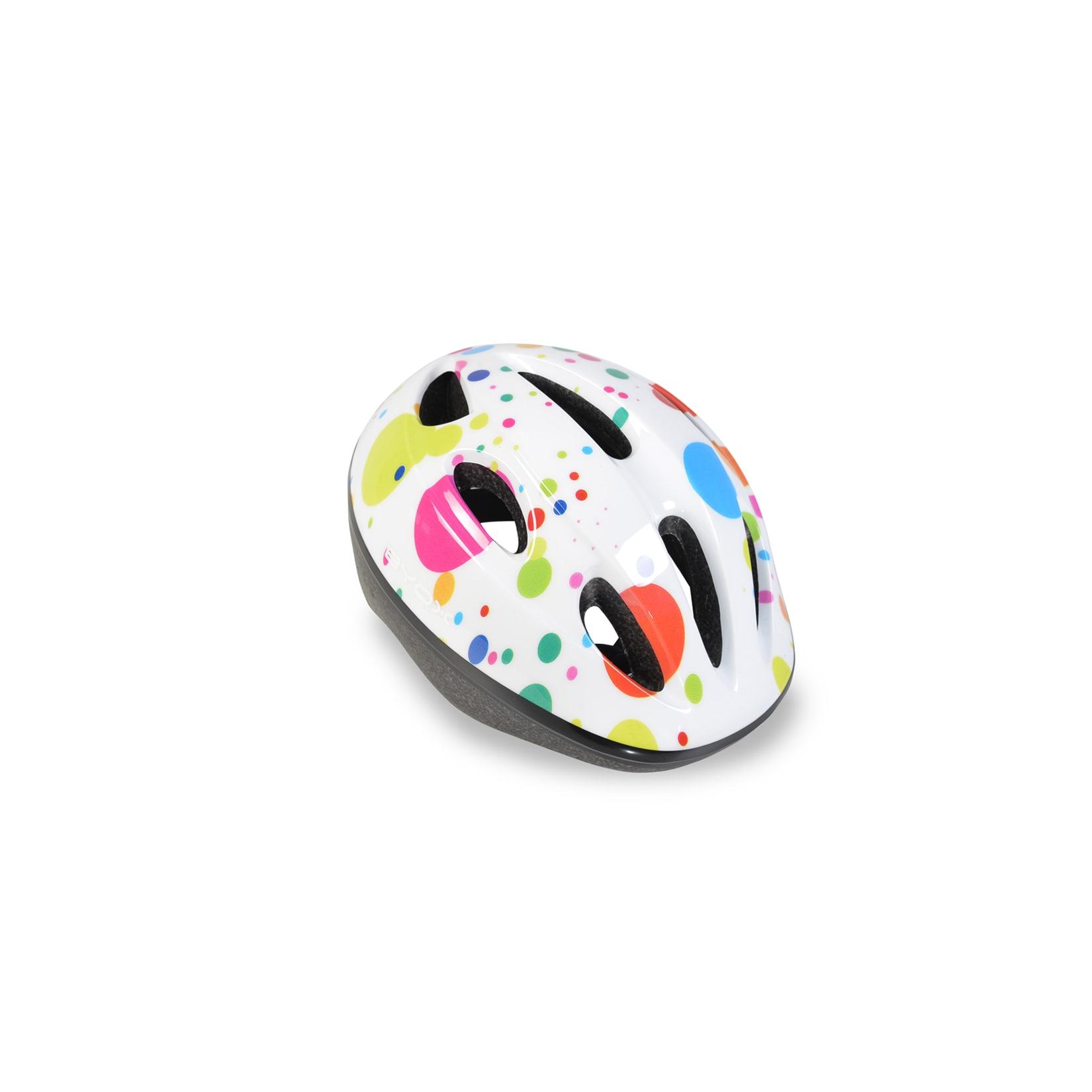 Byox Kinder Schutzhelm Y03 Größe S 48-54 cm einstellbar LED-Beleuchtung 8 Löcher weiß