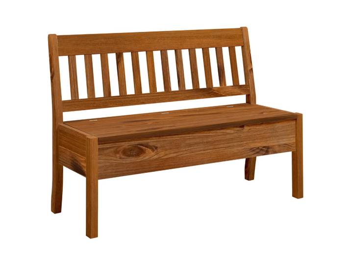 Boxxx Sitzbank, Bernstein, Holz, Kiefer, massiv, 2-Sitzer, 130x93x58 cm, Truhe im Sitz, Holzmöbel, Sitzgelegenheiten Holz, Holzbänke