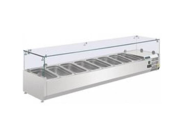 Vitrine inox réfrigérée à ingrédients 8 x GN 1/4 (P)100 mm 150 W 220 V - MONO