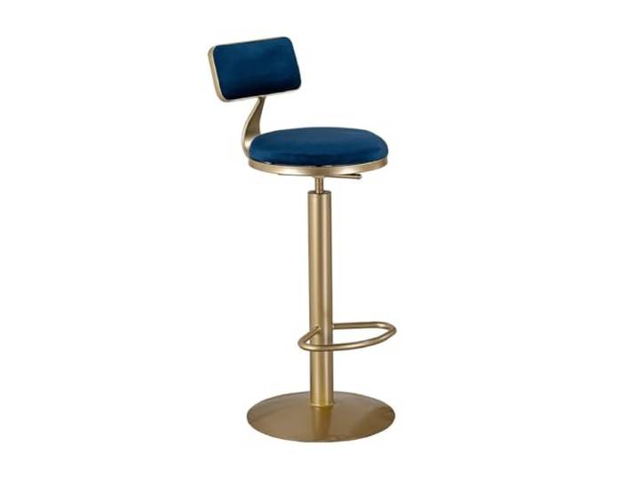 Barstühle Eisen-Barhocker, Restaurant-Bar, Sitzfläche aus Samt(Blue)