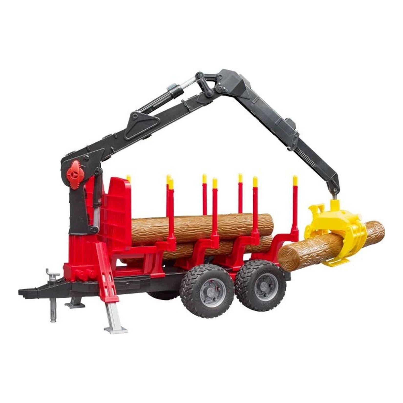 Bruder Bruder 02252 Rückeanhänger mit Ladekran plus Zubehör