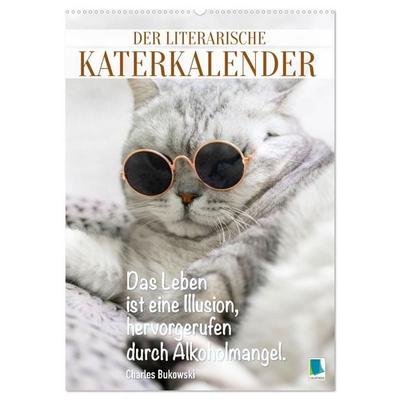Der literarische Katerkalender (Wandkalender 2027 DIN A2 hoch), CALVENDO Monatskalender