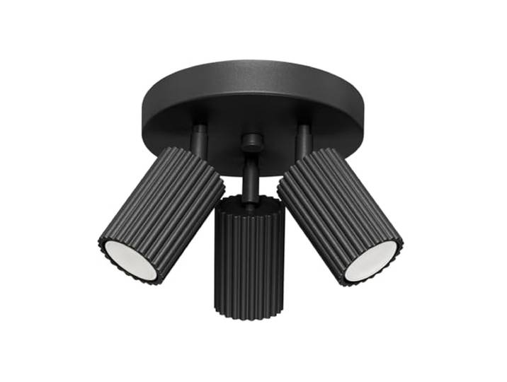 SOLLUX lighting Plafonnier LED - Spot de Plafond - en Aluminium - 3 Abat-jours - 19\,5 x 19\,5 x 18 cm - Karbon Noir