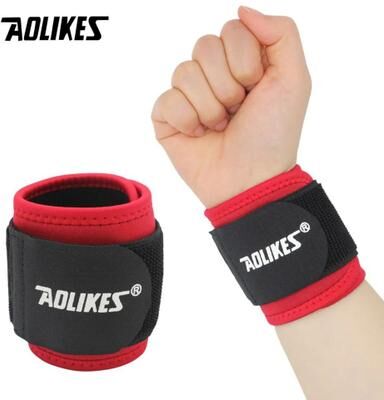 Uplift Picks AOLIKES Adjustable Wrist Brace For Weightlifting And Fitness black With Red