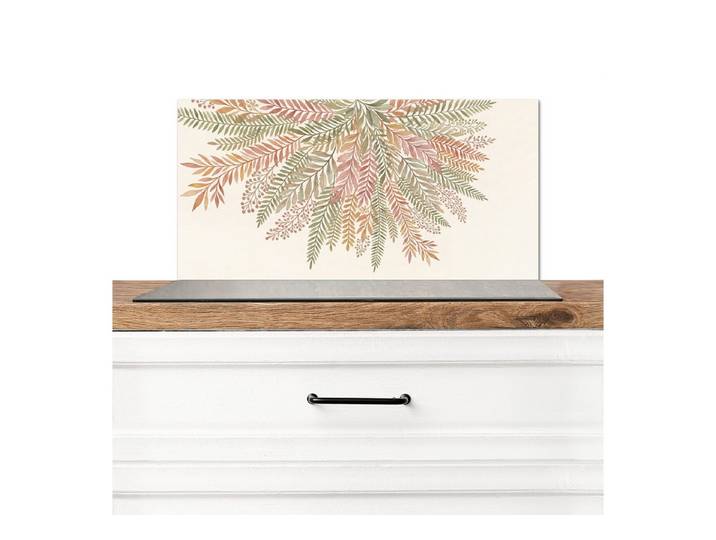 KitchenYeah Küchenrückwand Botanisch - Aquarell - Farbenfroh, (1-tlg), Küchenrückwand Platte, Spritzschutz, 120x60 cm