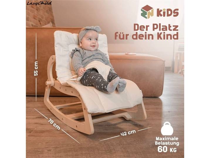 Berceau à bascule pour bébé LazyChild, berceau réglable 3 en 1 pour la maison, berceau à bascule en bois pour enfant, berceau pour bébé