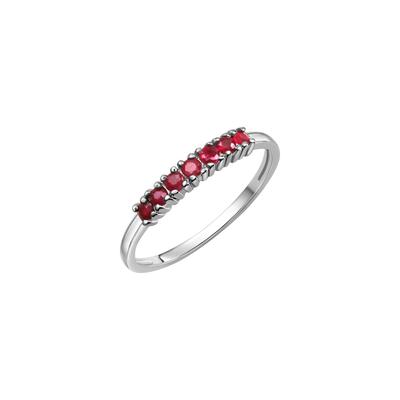 Fingerring "Gold 375 mit echten Rubinen" Gr. 52, weiß, FASCINATION BY ELLEN K., Fingerringe, Damen, 052 (16,6), Gold, Fingerring
