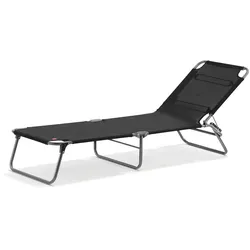 Gartenliege Amigo aus Aluminium, modernes Design, 3-fach verstellbar, schwarz, leicht und wetterfest