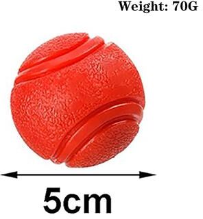 Quick Pick Pro Elastic Dog Chew Ball Rubber Pet Training Ball For Teeth Cleaning & Interactive Play red s