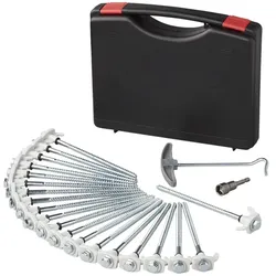 Set mit Schraubheringen für ProPlus 365014 Metallheringe mit Haken 20x20cm