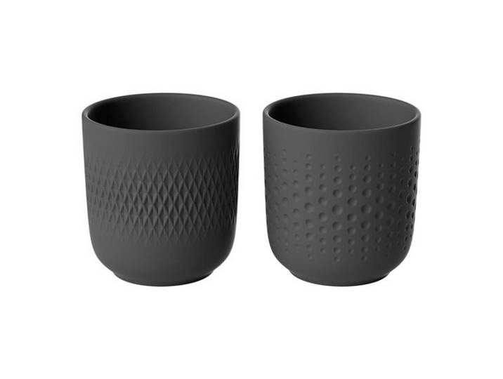 Villeroy & Boch Tassenset, Schwarz, Keramik, 2-teilig, 13.8x9.9x24.2 cm, Geschirr, Tassen, Kaffeetassen-Set